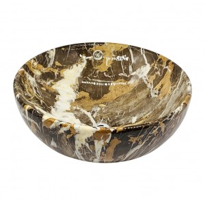 Kahverengi Mermer Desenli Seramik Lavabo