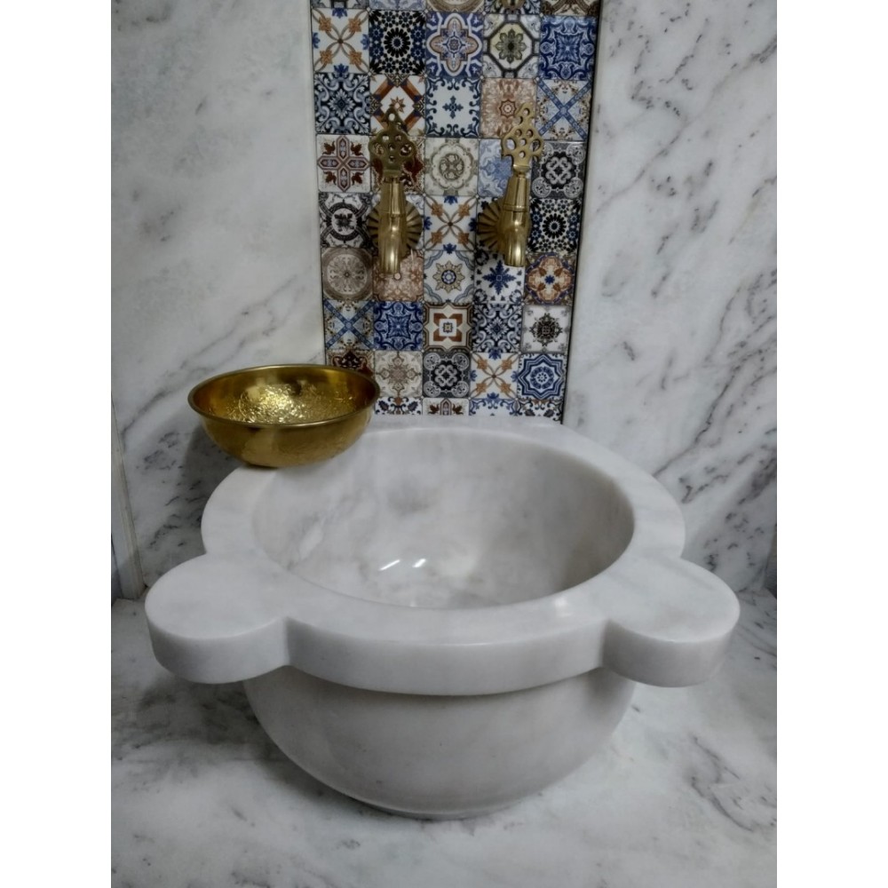 Beyaz Düz Mermer Kurna Beyaz Düz Mermer Kurna