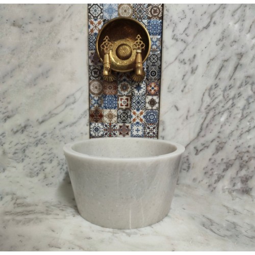 Beyaz Külah Mermer Kurna