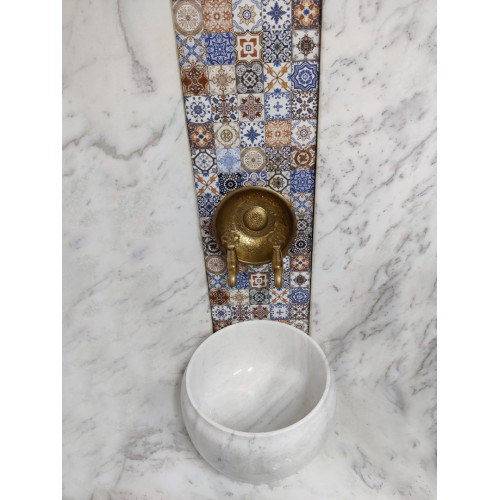 Beyaz Modern Düz Mermer Kurna