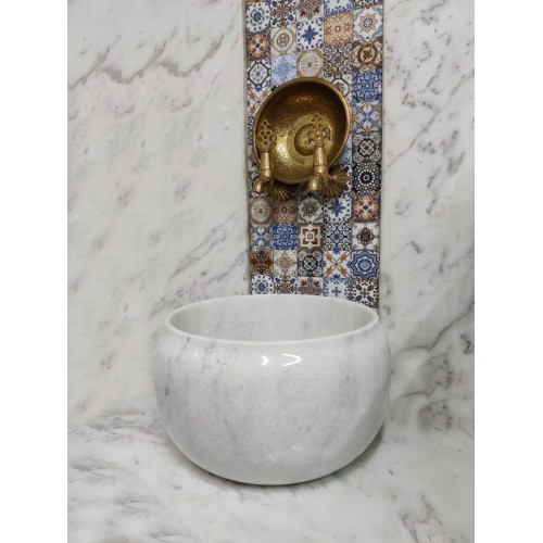 Beyaz Modern Düz Mermer Kurna