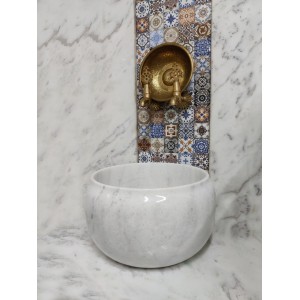 Beyaz Modern Düz Mermer Kurna