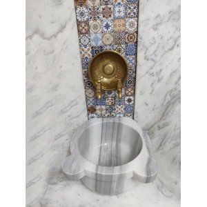 Marmara Düz Mermer Kurna