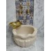 Traverten Dalgalı Kavun Dilimli Mermer Kurna Traverten Dalgalı Kavun Dilimli Mermer Kurna