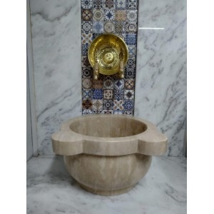 Traverten Düz Mermer Kurna