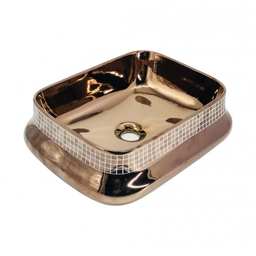 Rose Gon Seramik Kare Lavabo