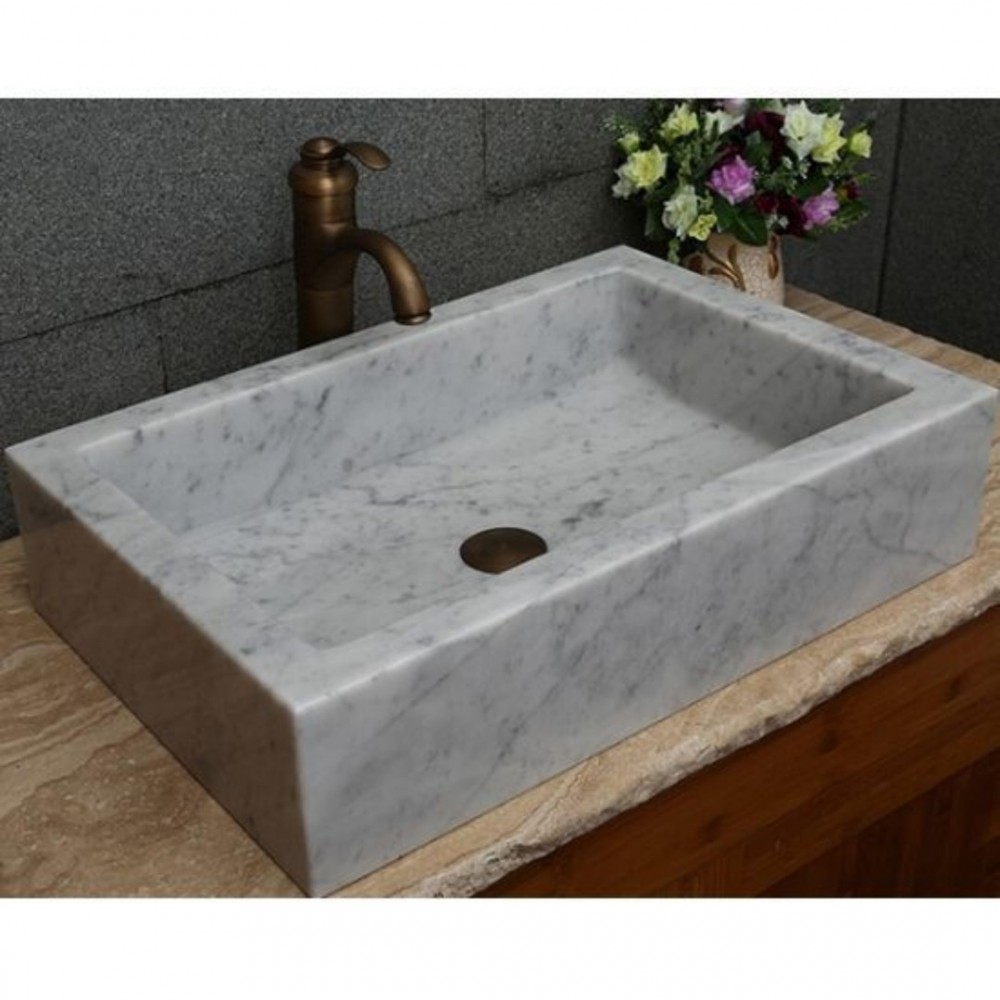 Beyaz Dik Köşe Mermer Lavabo Beyaz Dik Köşe Mermer Lavabo