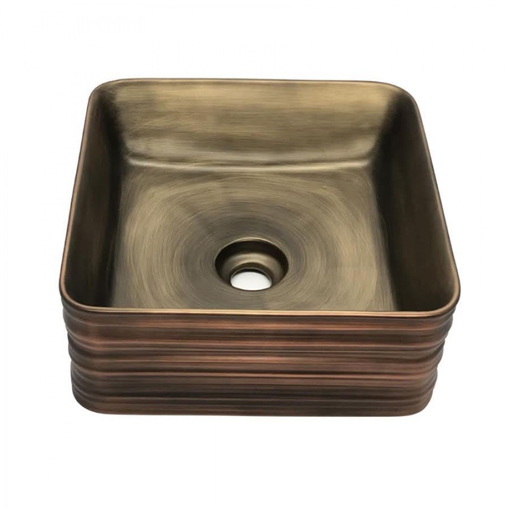 Antik Dik Seramik Kare Lavabo