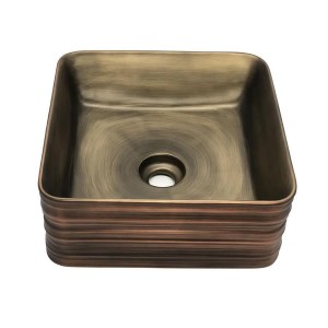 Antik Dik Seramik Kare Lavabo