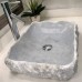 Gri Natural Patlatma Köşeli Mermer Lavabo Gri Natural Patlatma Köşeli Mermer Lavabo