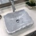 Gri Natural Patlatma Köşeli Mermer Lavabo Gri Natural Patlatma Köşeli Mermer Lavabo