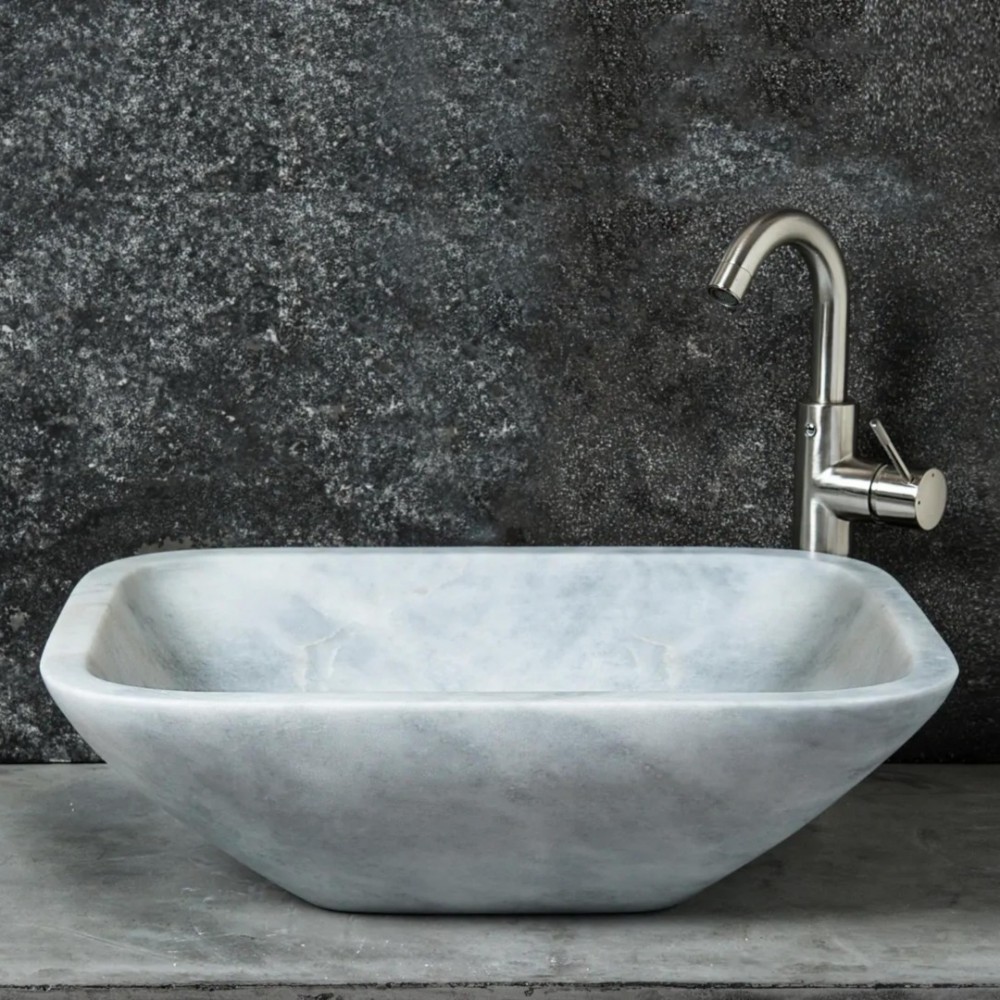 Gri Deep Köşeli Mermer Lavabo Gri Deep Köşeli Mermer Lavabo