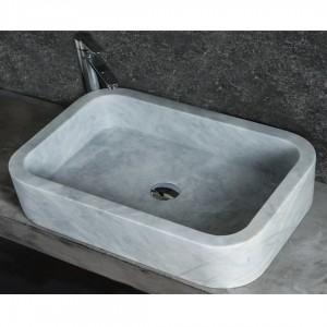 Gri Köşeli Mermer Lavabo