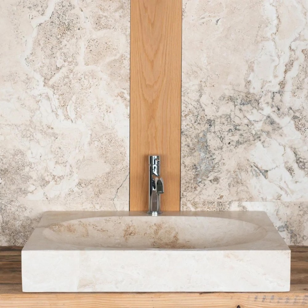 Traverten Deep Oval Mermer Lavabo Traverten Deep Oval Mermer Lavabo
