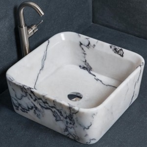 Leylak Kara Pahlı Mermer Lavabo