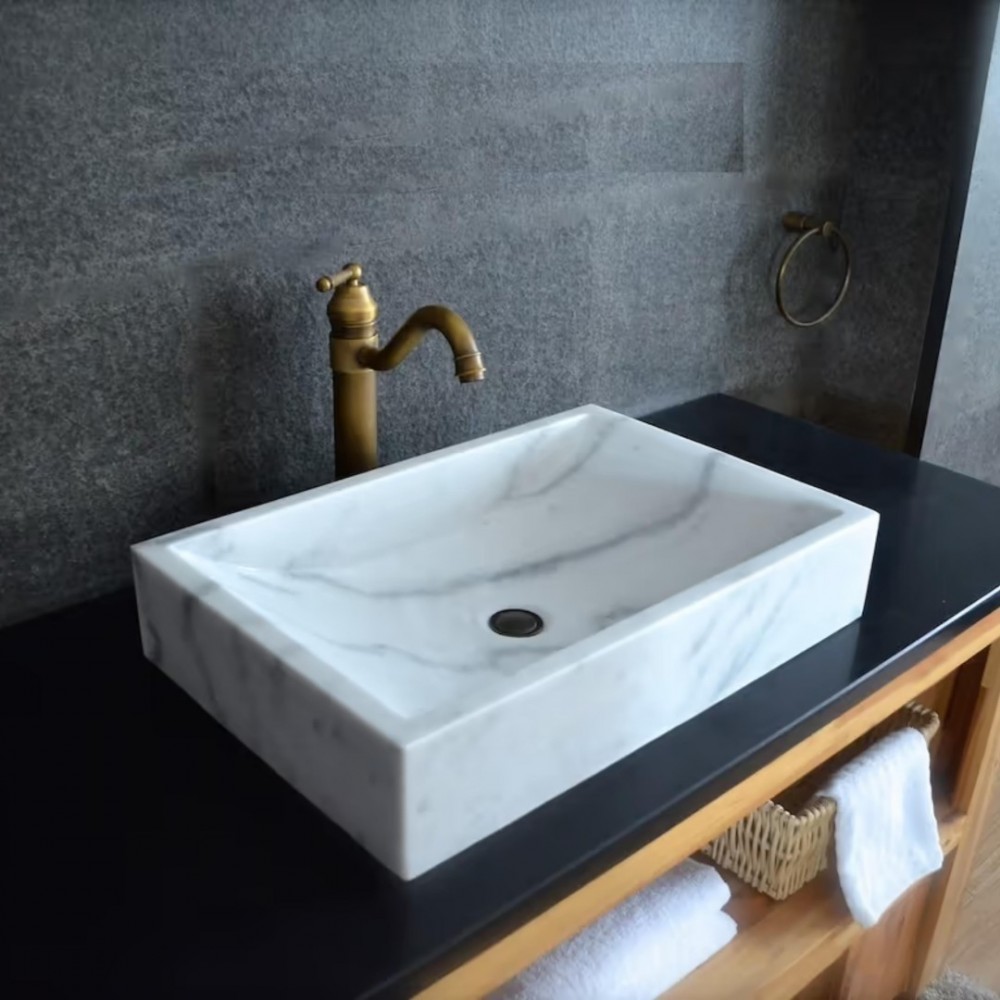 Beyaz Pure Yay Mermer Lavabo Beyaz Pure Yay Mermer Lavabo