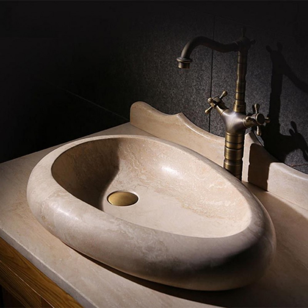 Traverten Çakıl Taşı Lavabo Traverten Çakıl Taşı Lavabo