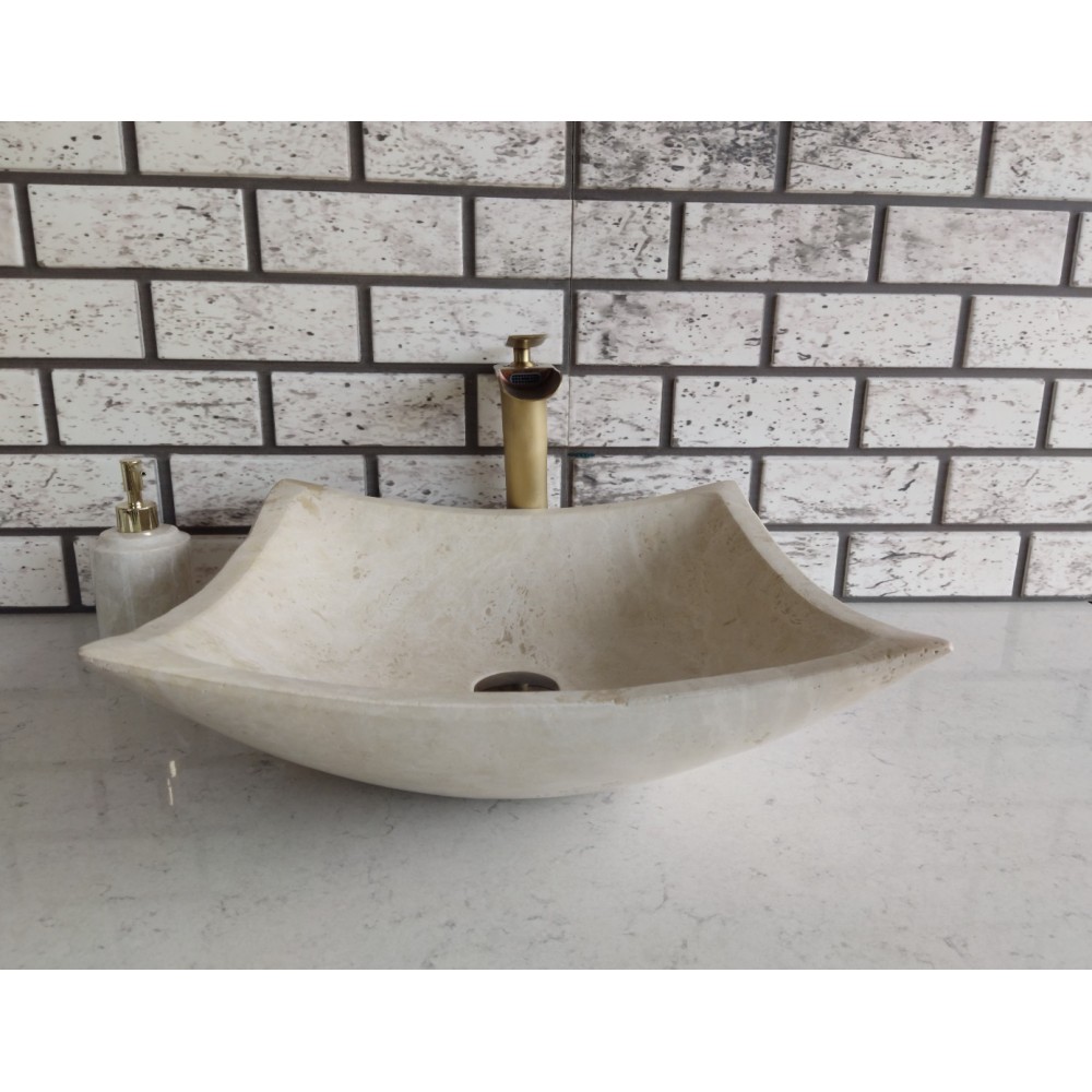 Traverten Kare Deep Yay Mermer Lavabo Traverten Kare Deep Yay Mermer Lavabo