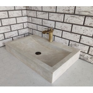 Traverten Yay Köşe Mermer Lavabo