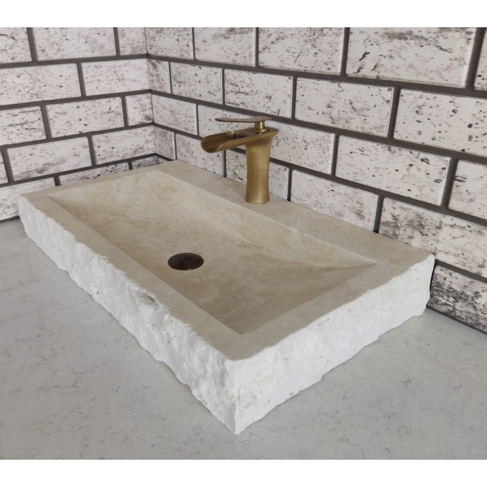 Traverten Yay Patlatma Mermer Lavabo Traverten Yay Patlatma Mermer Lavabo