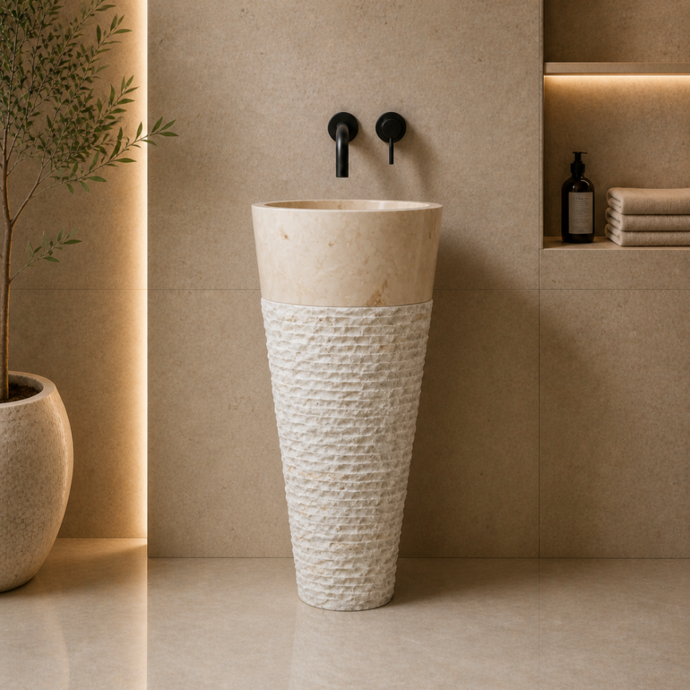 Bej Külah Dikey Lavabo Bej Külah Dikey Lavabo