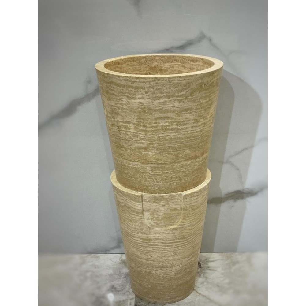 Traverten Modern Dikey Mermer Lavabo Traverten Modern Dikey Mermer Lavabo