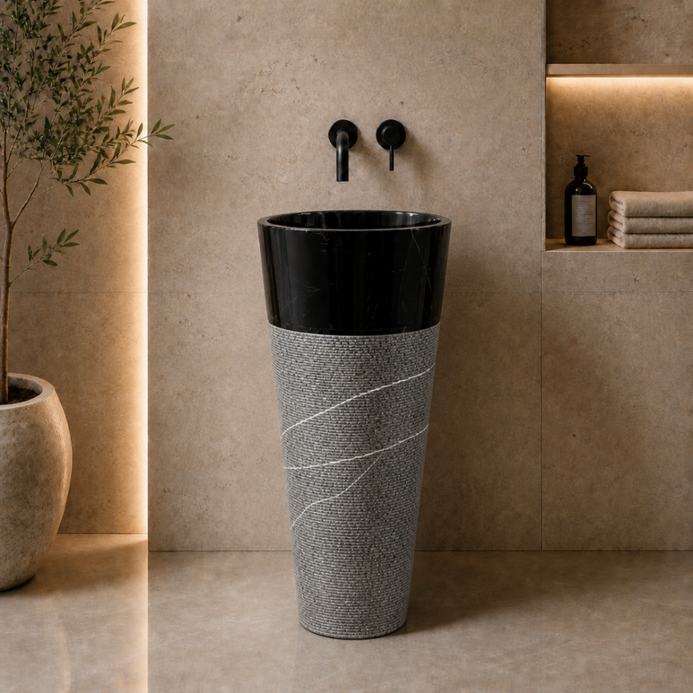 Toros Siyah Külah Dikey Lavabo Toros Siyah Külah Dikey Lavabo