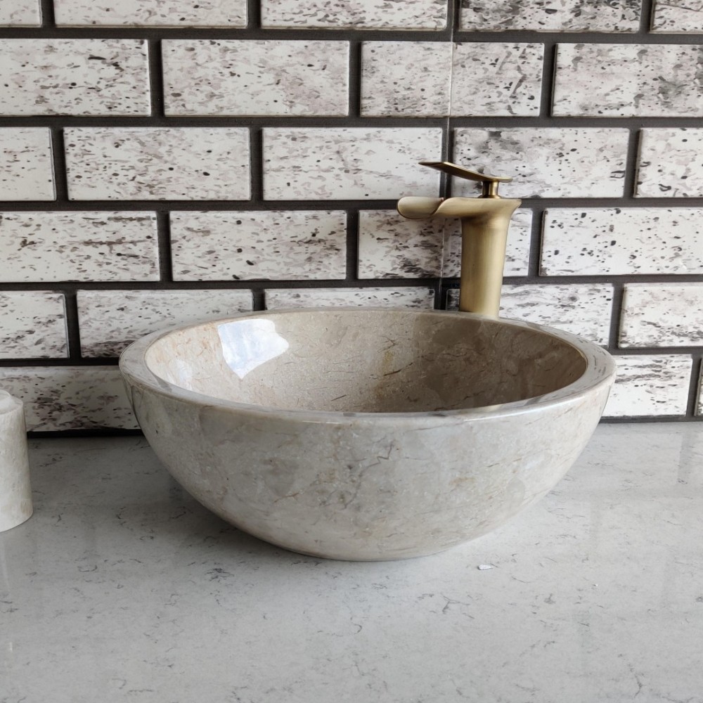 Bej Çanak Mermer Lavabo Bej Çanak Mermer Lavabo
