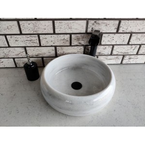 Beyaz Teker Mermer Lavabo