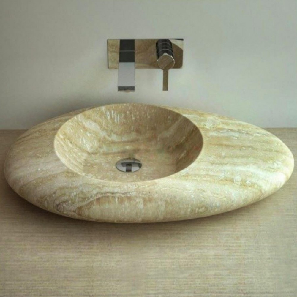 Traverten Broad Çakıl Taşı Lavabo Traverten Broad Çakıl Taşı Lavabo