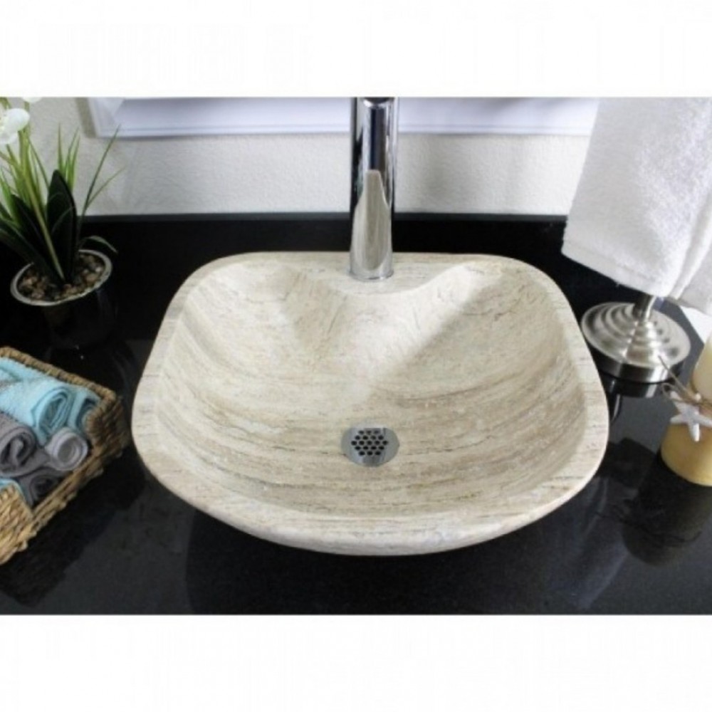 Traverten Hole Elips Mermer Lavabo Traverten Hole Elips Mermer Lavabo