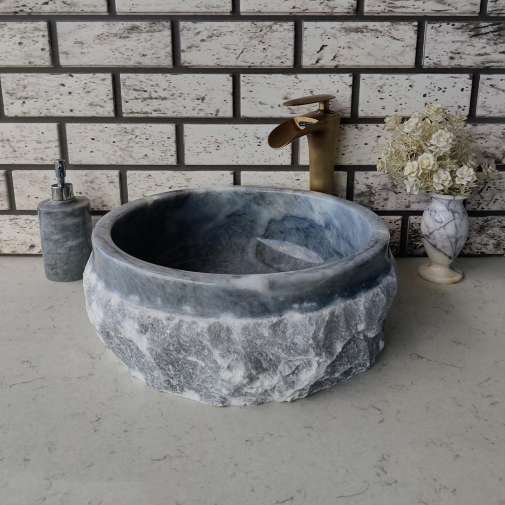 Gri Natural Patlatma Mermer Lavabo Gri Natural Patlatma Mermer Lavabo