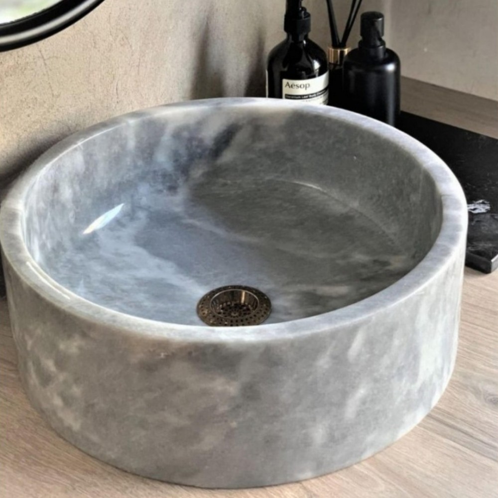 Gri Silindir Mermer Lavabo Gri Silindir Mermer Lavabo