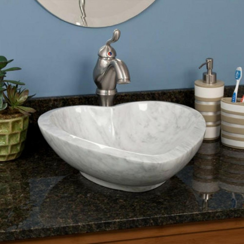 Beyaz Kalp Mermer Lavabo Beyaz Kalp Mermer Lavabo