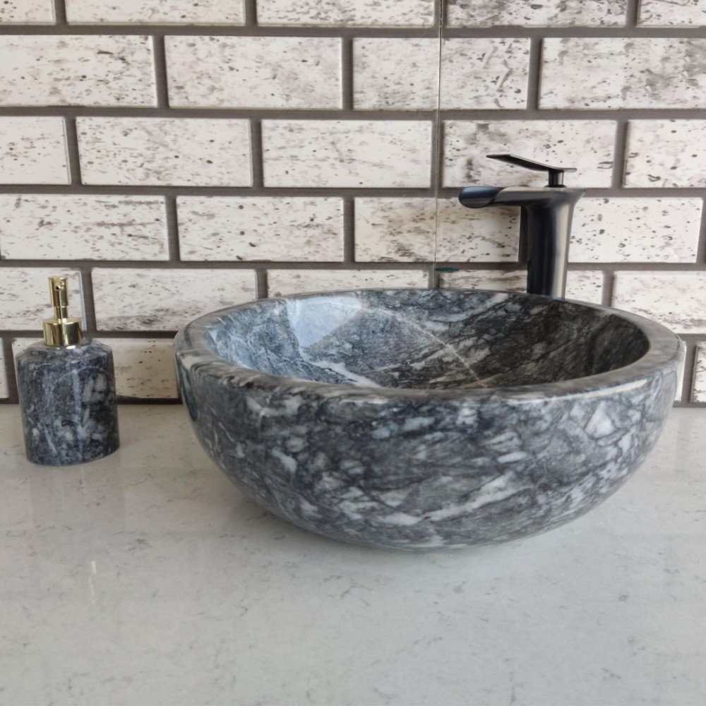 Karaca Siyah Çanak Mermer Lavabo Karaca Siyah Çanak Mermer Lavabo