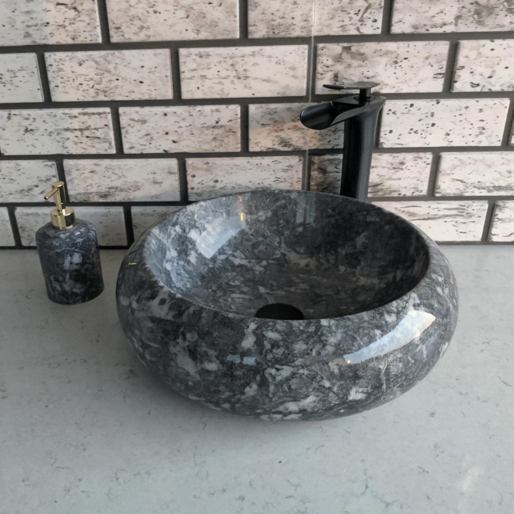 Karaca Siyah Teker Mermer Lavabo Karaca Siyah Teker Mermer Lavabo