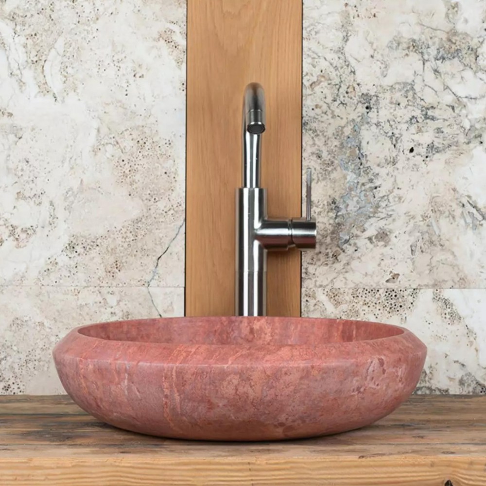 Traverten Red Pahlı Mermer Lavabo Traverten Red Pahlı Mermer Lavabo
