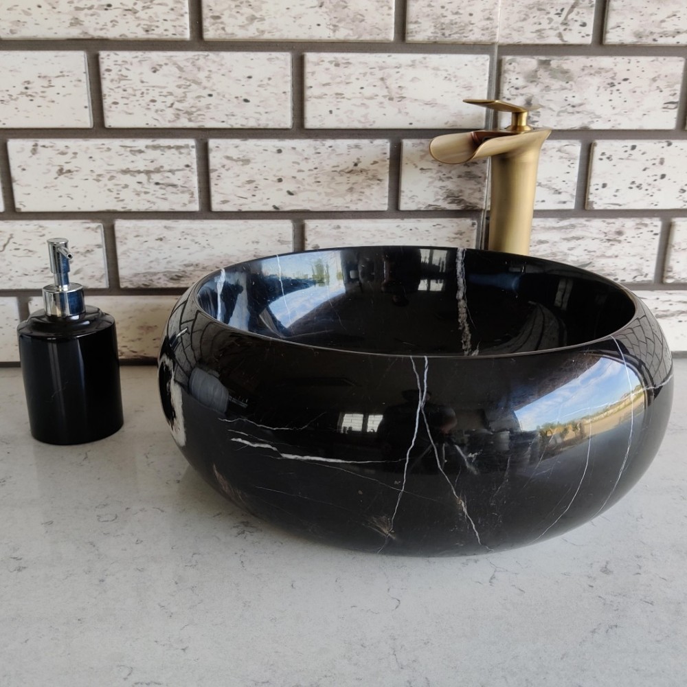 Toros Siyahı Teker Mermer Lavabo Toros Siyahı Teker Mermer Lavabo