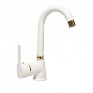 Beyaz - Gold Hat Lavabo Bataryası