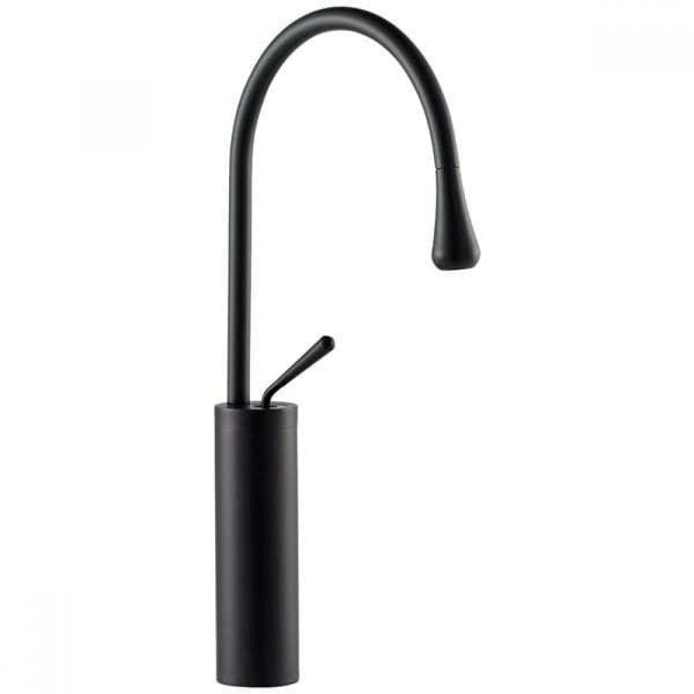 Siyah Minimal Max Çanak Lavabo Bataryası