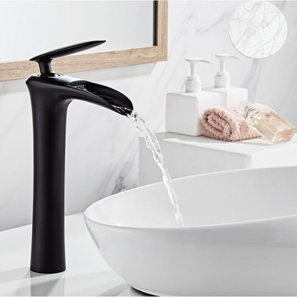 Siyah Şelale Çanak Lavabo Bataryası Siyah Şelale Çanak Lavabo Bataryası