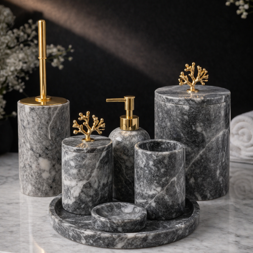 Karaca 7'li Mermer Banyo Seti