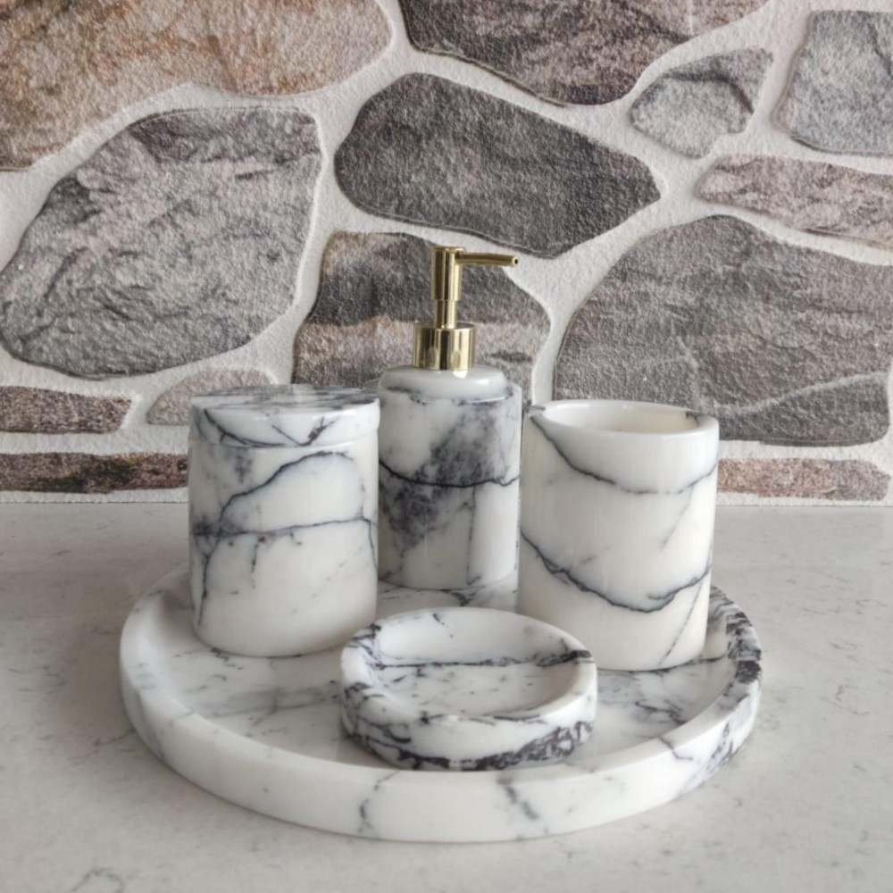 Leylak 5'li Mermer Banyo Seti Leylak 5'li Mermer Banyo Seti