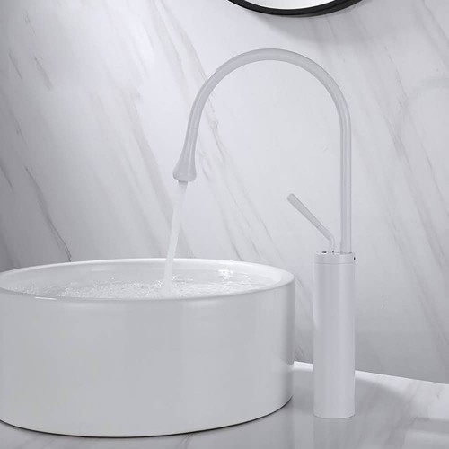 Beyaz Minimal Max Çanak Lavabo Bataryası