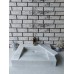 Beyaz Gizli Giderli Köşe Mermer Lavabo Beyaz Gizli Giderli Köşe Mermer Lavabo