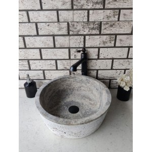 Silver Silindir Draw Mermer Lavabo