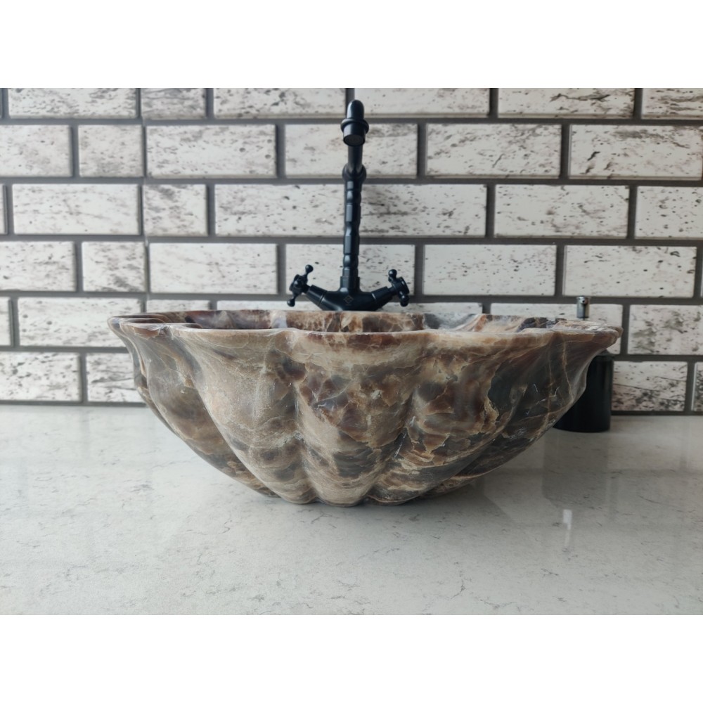 Onyx Flowers Mermer Lavabo