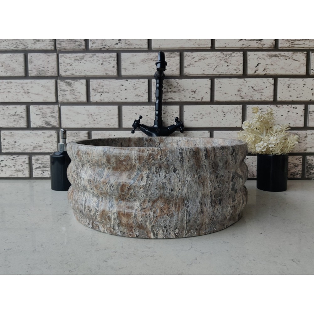 Silver Ducted Mermer Lavabo Silver Ducted Mermer Lavabo