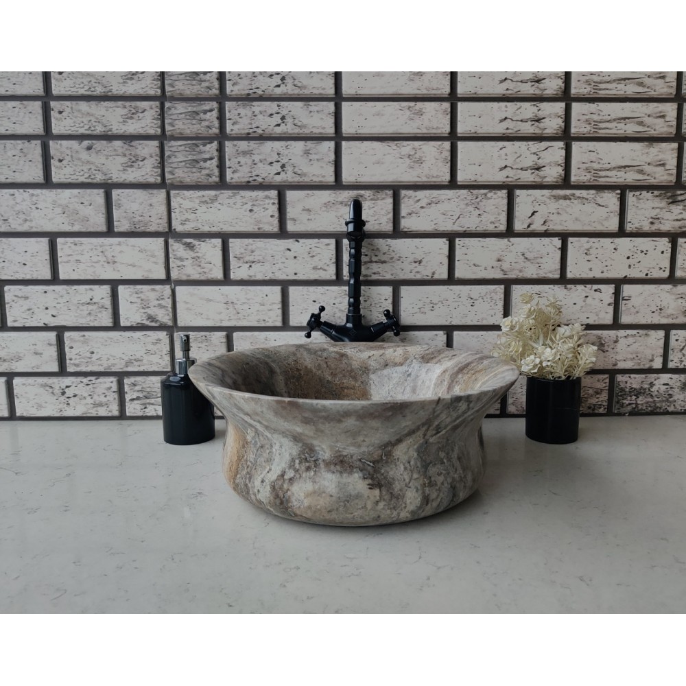 Silver Thin Mermer Lavabo