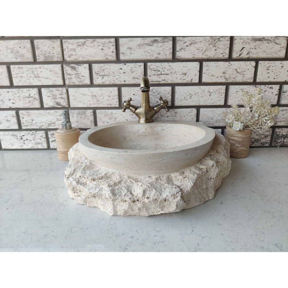 Traverten Tap Naturel Mermer Lavabo Traverten Tap Naturel Mermer Lavabo